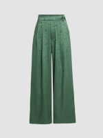 Cider Jacquard Floral Wide Leg Trousers