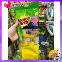 ?Promotion? ส่งฟรี สก๊อตซ์-ไบรต์ ถุงมือแบบยาว สำหรับงานซักล้าง Scotch-Brite Rubber Gloves Size M มีเก็บปลายทาง