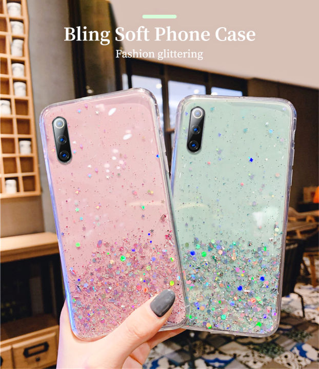 สำหรับoppo-f11-pro-case-ผู้หญิงหรูหราแฟชั่นแวววาวstarฟอยล์sparkleเคสโทรศัพท์clearยางแบบนิ่มtpuกันชนblingเคสป้องกันสำหรับoppo-f11proม