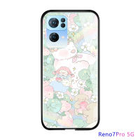 เคส Casing Ponsel พร้อมสำหรับ OPPO Reno 4 Pro Reno4 Reno 4Z 5G Reno7 Pro 5G ดอกไม้สุดหรูเด็กผู้หญิงเคสมันวาวกันกระแทกฝาครอบหลังกระจกใหม่