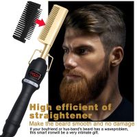 [Nai Nai comb]2 In 1 Nai Nai comb Comb Straightener Electric Flat Iron Hair Straightener Brush Hair Curler Styling Tools For Wigs Straightening Brush