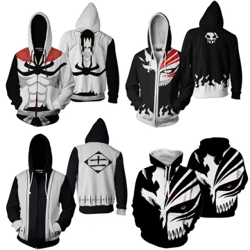 BLEACH Kurosaki Ichigo Zip Hoodie Sweater Loose Plus Size Jacket