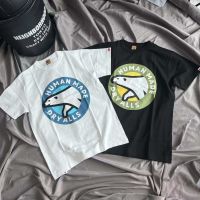 [High Quality] Japan HUMAN MADE summer circle polar bear short-sleeved T-shirt slub cotton loose style