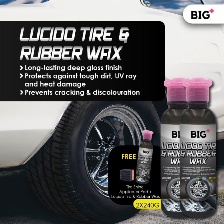 BIG+ Lucido Tire & Rubber Wax (2 x 240g) Tyre Silicone Wax Silicon Wax