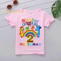 Kids T Shirt For girl Clothing Number blocks Children Girls Clothes 1 2 3 4 5 6 7 8 9 years Birthday Tshirt Numberblocks Graphic Tees baby t shirts Pink T-shirts Baby Short Sleeve