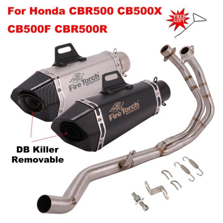 Slip On For Honda CB500F CB500X CBR500 CBR500R 2013 2019 Full Motorcycle Exhaust System Escape