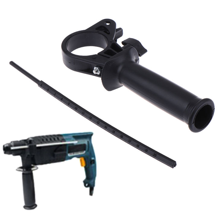 auto-stuffs-electric-drill-electric-hammer-handle-power-tool-อุปกรณ์เสริมแหวนด้านใน41-44mm-hammer-handle-with-175mm-ไม้บรรทัดสำหรับ-bosch-makita-handle-ไม้บรรทัดชุดความลึก-gauge-auxiliary-handle