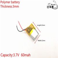 【Best value for money】 เซลล์แบตเตอรี่ลิเธียมชาร์จได้ลิเธียม Li-Po 3.7V 60MAh 301215สำหรับ MP5 MP4จีพีเอสมือถือบลูทูธ