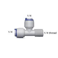 50ชิ้น/ล็อต1/4 "เกลียวตัวผู้-1/4" ตัวที6.5มม. ท่อ POM ท่อ PE 3วิธีหัวต่อคอมพิวเตอร์ชิ้นส่วนกรองน้ำ