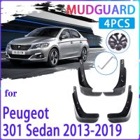 แผ่นบังโคลนรถยนต์4ชิ้นสำหรับ Peugeot 301 2013 ~ 2019 2014 2015 2016 2017 2018ที่กันโคลนติดรถยนต์ยามอุปกรณ์ตกแต่งรถยนต์ที่ปัดโคลนแผ่นบังโคลนรถ