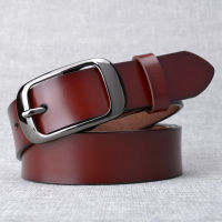 New Designer Fashion Womens Belts Genuine Leather Brand Straps Female Waistband Pin Black Buckles Fancy Vintage for Jeans