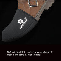 รถจักรยานยนต์ Shift Shoe Boot Cover อุปกรณ์ป้องกันพร้อมโลโก้สะท้อนแสง Anti-Slip Waterproof Shoe Cover Gear Shifter