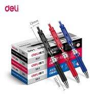 Deli Gel Pen Set 0.5mm Bullet Retractable Learning Writing Ballpoint Pens Ink color Blue Black Red School Office Stationery