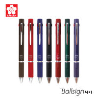 Sakura ballsign 4*1 GM4M1004 I ปากกาหมึกเจล 4 สีขนาด 0.4 มม. และดินสอกด