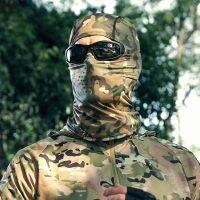 New Men Balaclava Hat Camouflage Full Face Cover Headwear Climbing Fishing Hat Elasticity Summer Ice Silk Helmet Liner Bike Hats