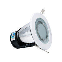 Downlight ดาวน์ไลท์กลมสีขาวมีกระจกปิด ฝังฝ้า ตรงกลางมีเก็บสายไฟ ขั้ว E27 รุ่น WL-3501BF-WH