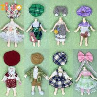 1/12 Dolls Clothes for 16cm Ob11 Bjd Doll Fashion Suit Doll Dressup Skirt 6 Inch Cute Clothes Uniform for Girls Doll Accessories