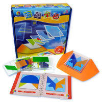 100ท้าทายรหัสสีเกมปริศนา Tangram จิ๊กซอว์กระดานปริศนาของเล่นเด็กเด็กพัฒนา Logic ทักษะการใช้เหตุผลเชิงพื้นที่ของเล่น