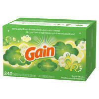 คุ้มค่ากว่า * 240 แผ่น, Gain Dryer Sheets, แผ่นหอม ปรับผ้านุ่ม , Original, 240 Count