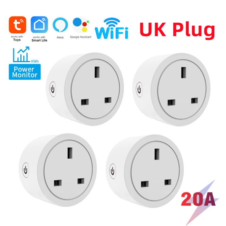 E Life Smart Store 4 Buah Smart Plug Wifi Soket Pintar 20A Tuya Switch ...