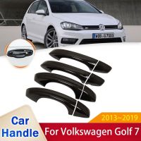 สำหรับ Volkswagen VW Golf 7 Mk7 2013 ~ 2019มือจับประตูสมาร์ทสีดำเงาอุปกรณ์เสริมป้องกันรถยนต์สติกเกอร์ปิด2015 2014