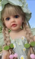 55Cm Lifelike Silicone Reborn Dolls Soft Body Vinyl Doll Gold Long Hair Girl Bewborn Baby Betty Princess Bebe Gifts