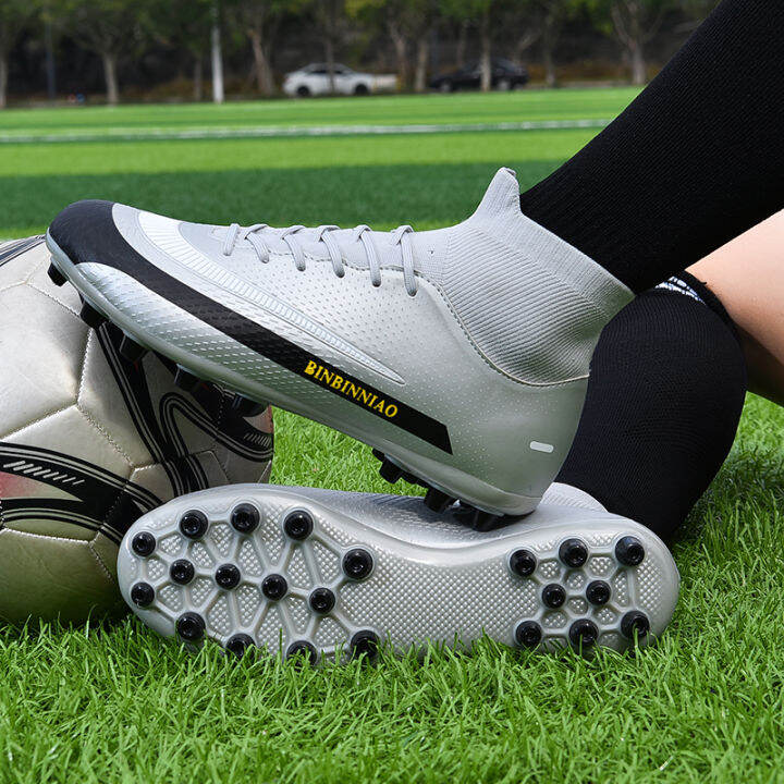 binbinniao-high-ankle-soccer-shoes-men-breathable-high-top-football-boots-turf-soccer-cleats-kids-ag-women-soft-football-shoes