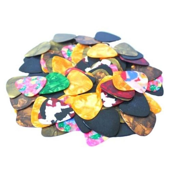 100pcs-new-acoustic-picks-plectrum-celluloid-electric-smooth-guitar-pick-accessories-0-38-0-46-0-58-0-6-0-76mm-mixed