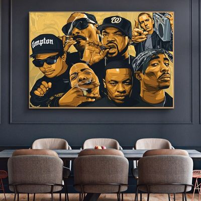 Ultra Cool Hip Hop Tupac Music Star Rapper โปสเตอร์และพิมพ์ภาพวาดผ้าใบ Wall Art รูปภาพสำหรับตกแต่งห้องนั่งเล่น (ไม่มีกรอบ)
