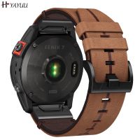 ✟♧ Fenix 7 Wristband 22mm Leather Bands for Garmin Fenix 5/Fenix 6/Fenix 7/Forerunner 935/945/Approach S60/S62/Quatix 5/EPIX 2