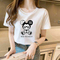 ClothShopNow XS-8XL,Plus Size,Oversize Tshirt แฟชั่นเกาหลี  หญิง Short sleeve Roung neck Lovely Mouse Oversized T-shirt Black &amp; White &amp; Gray