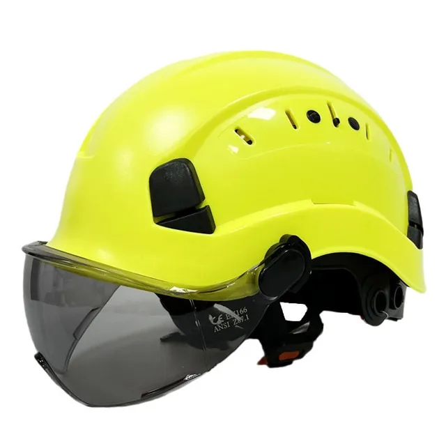 Construction Safety Helmet With Visor ABS Hard Hat Light Weight Vents Industrial Work Head