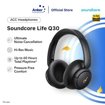 Soundcore by Anker Life Q30 Hybrid Active Noise Cancelling Headphones with  Multiple Modes, Hi-Res Sound, Custom EQ via App, 40H Playtime, Comfortable