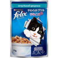 Purina Felix อาหารเปียกแมว รส ปลาทูน่าในเยลลี่  70 กรัม 12ซอง