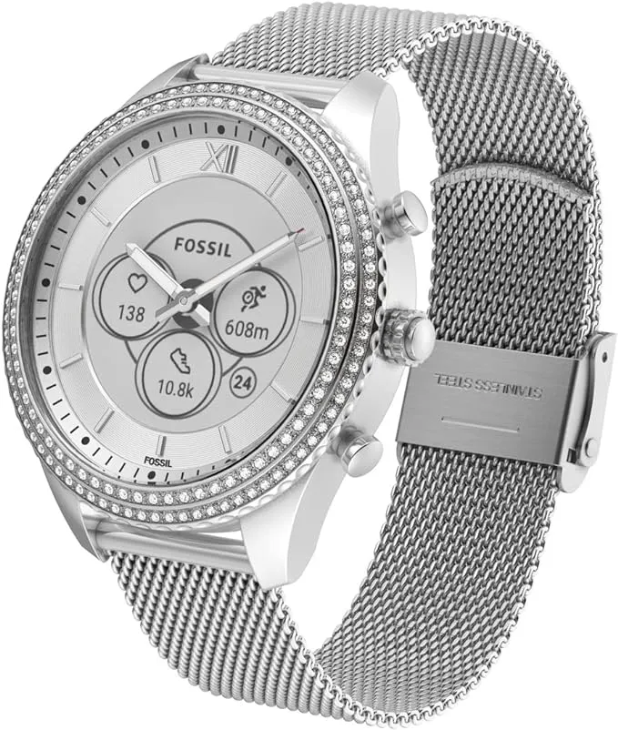 Fossil Stella Gen 6 Hybrid 40mm Stainless Steel Mesh Smart Watch