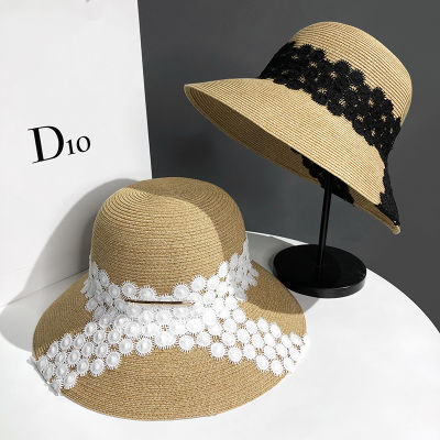 2022 NEW Womens Summer Bucket cool lace Straw Hat for men Panamas UV Protection Sun Visor Seaside Beach Hat Tide Summer Hats