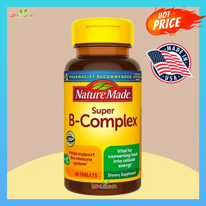 Nature Made Super B Complex 60 Tablets วิตามินบีรวม วิตามิน บี ...