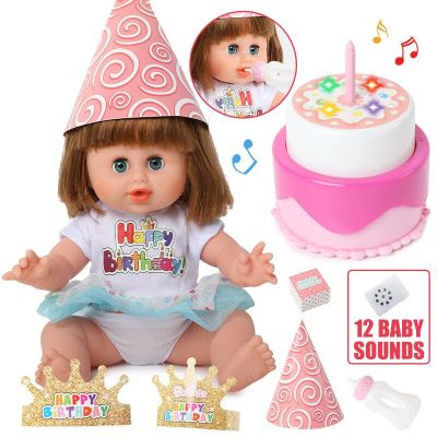 คำพูดจำลองการเกิดใหม่ชุดเค้กวันเกิด14นิ้ว36ซม. 12ลูกชุดซิลิโคนตุ๊กตาเด็กทารกเกิดใหม่ตุ๊กตารีสตาร์ท