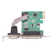 RS232 RS-232 Serial Port COM &amp; DB25 Printer Parallel Port LPT to PCI-E PCI Express Card Adapter Converter WCH382L Chip