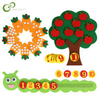 【CW】1-10 Montessori ของเล่นเพื่อการศึกษาเด็กปริศนา Handmade ของเล่นอนุบาลแครอท Apple Tree Match การสอนดิจิตอล GYH