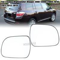 กระจกกระจกด้านข้างอุ่นในรถยนต์สำหรับโตโยต้า Highlander Kluger 2007 2008 2009 2010 2011 2012เลนส์มองหลัง2013