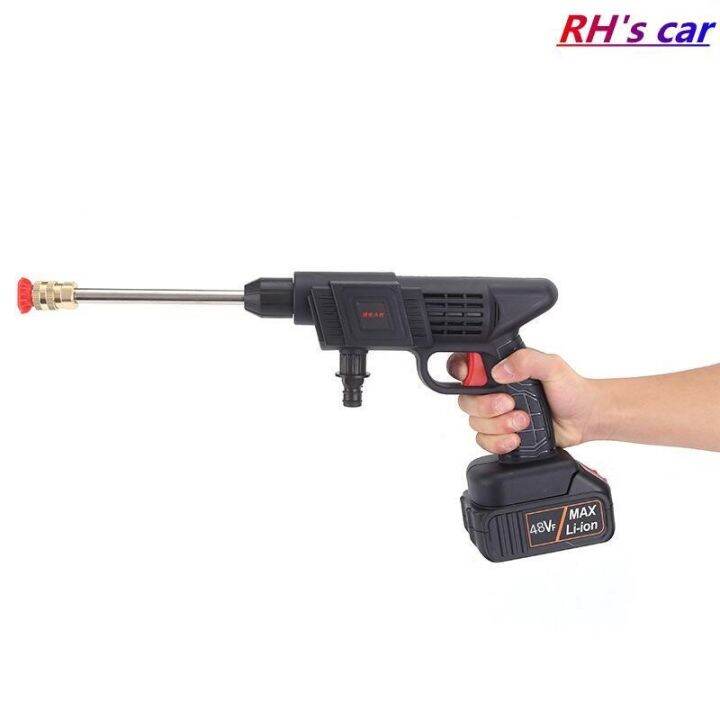 ☸ 48V Wireless High Pressure Car Wash Water Gun Portable Spray Gun Rechargeable Car Wash Machine