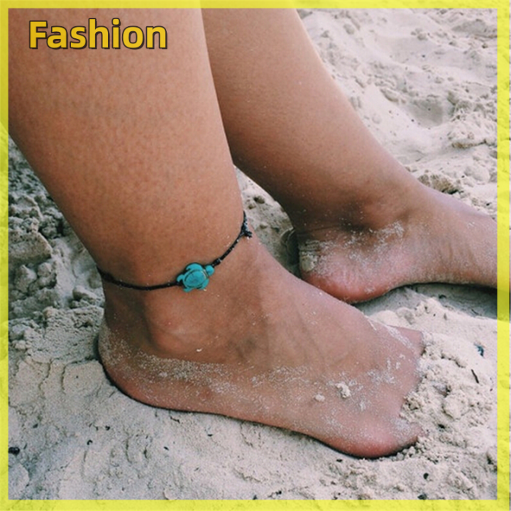 loreta-โซ่กำไลข้อเท้าสร้อยข้อเท้าเต่าสไตล์โบโฮสำหรับผู้หญิงเครื่องประดับสำหรับเดินชายหาดแบบโซ่
