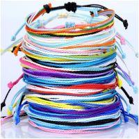 1PC SKorea Wax Cord Bracelets Pray Yoga Handmade Colorful Rope Bracelet for Men Women Gift Jewelry