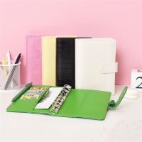 ZR77B สมุดวางแผน อุปกรณ์การเรียน หนัง PU แหวน6วง เครื่องผูกแหวน A6 Notebook เคสโน๊ตบุ๊ค ปกใบหลวม ที่คลุมเครื่องผูก แผ่นจดบันทึก