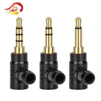 QYFANG 3.5mm Gold Plated Copper Earphone Plug Audio Jack 2/3/4 Pole Stereo Metal Adapter Headphone L-Type Bend Wire Connector