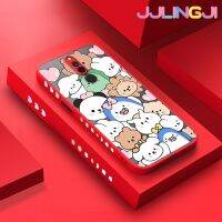 Jlingji เคสสำหรับ Xiaomi Redmi 8 8A 8A Pro ลายการ์ตูนรูปสัตว์ยิ้มบางดีไซน์ใหม่ด้านข้างกันกระแทกมีน้ำค้างแข็งโปร่งใสแข็งเคสมือถือป้องกันกล้องคลุมทั้งหมด Softcase