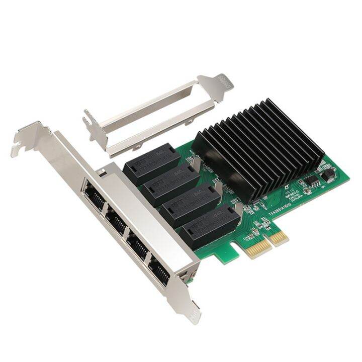 1Set Green PCB Rtl8111H Chip Pcie Gigabit Network Card 4 Port