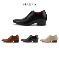 PAUL &amp; SIRENA รองเท้าหนังแท้ผู้ชาย เสริมส้น 3 นิ้ว รุ่น HENRY สีดำ สีน้ำตาล สีน้ำตาลเข้ม สีงาช้าง คอลเล็กชั่นคลาสสิก (พื้นไม่มี Memory Foam)