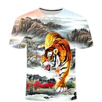 The latest summer Animal 3D-printed Tiger T-shirt for men Short-sleeved T-shirt for casual men top